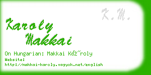 karoly makkai business card